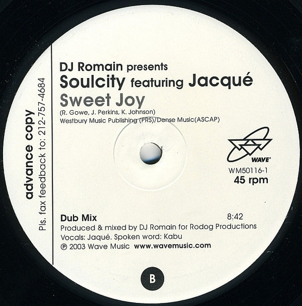 DJ Romain Presents Soul City (5) : Sweet Joy (12", Promo)