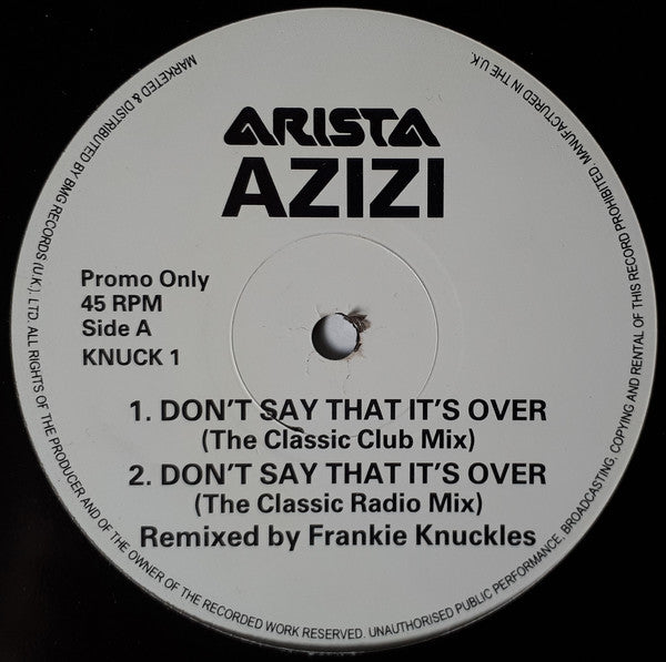 Azizi : Don't Say That It's Over (12", Promo)