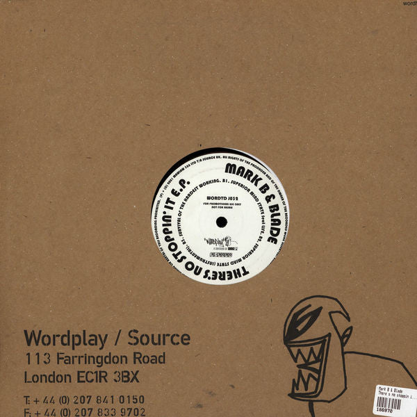Mark B & Blade : There's No Stoppin' It E.P. (12", EP, Promo)