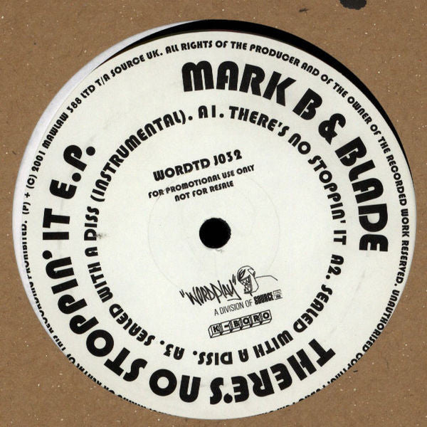 Mark B & Blade : There's No Stoppin' It E.P. (12", EP, Promo)