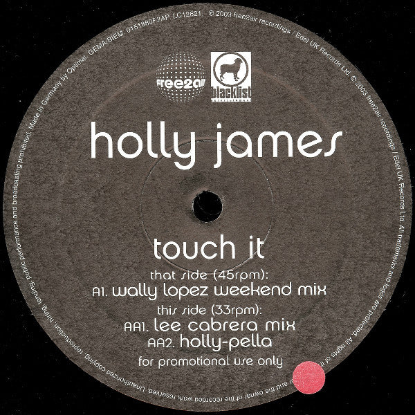 Holly James : Touch It (12", Promo)