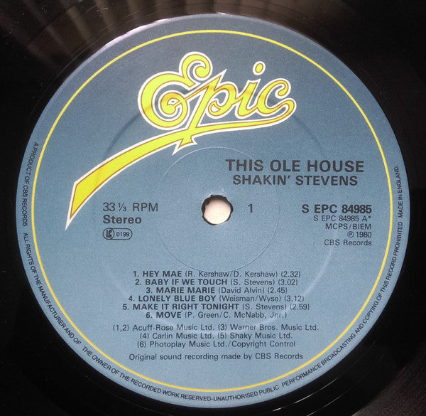 Shakin' Stevens : This Ole House (LP, Album)