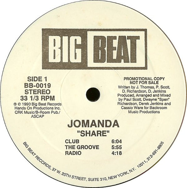 Jomanda : Share / Searchin' (12", Promo)