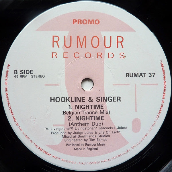 Hookline & Singer : Nightime (12", Promo)
