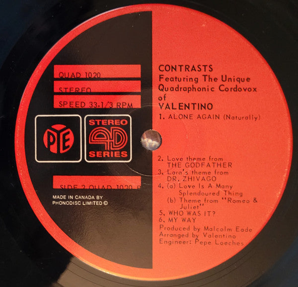 Valentino (22) : Contrasts (LP, Album, Quad, Gat)