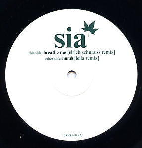 Sia : Breathe Me / Numb (10", Ltd, Promo)