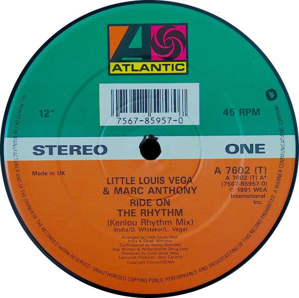 Louie Vega & Marc Anthony : Ride On The Rhythm (12")