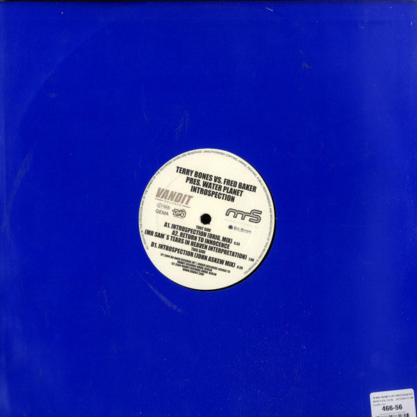 Terry Bones Vs. Fred Baker Pres. Water Planet : Introspection (12")