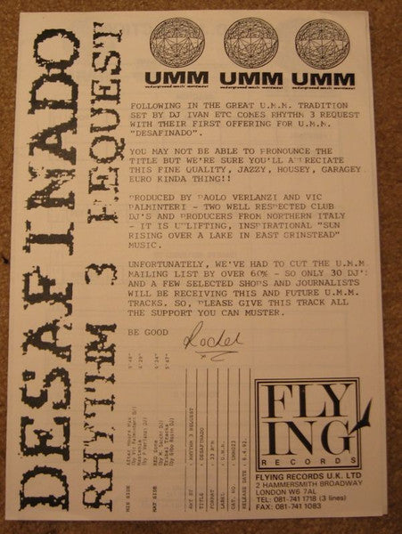 Rhythm 3 Request : Desafinado (12", Promo, W/Lbl, Sta)