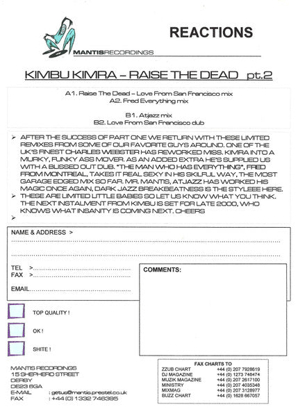 Kimbu Kimra : Raise The Dead (Part 2) (12", W/Lbl)