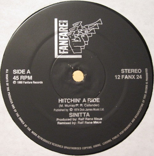 Sinitta : Hitchin' A Ride (12", Maxi)