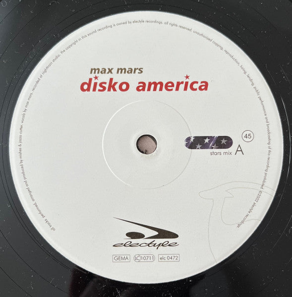 Max Mars : Disko America (12")