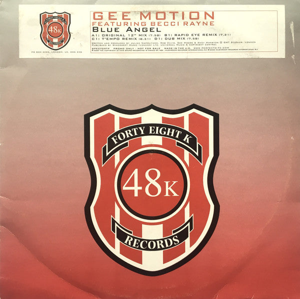 Gee Motion Featuring Becci Rayne* : Blue Angel (2x12", Promo)