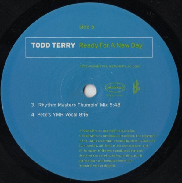 Todd Terry : Ready For A New Day (12", Single)