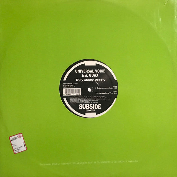 Universal Voice Feat. Guax : Truly Madly Deeply (12")