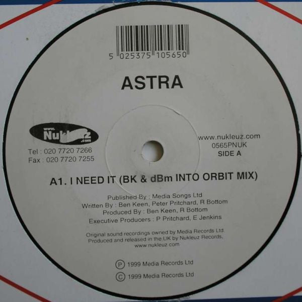 Astra / BK : I Need It / Tragic (12")