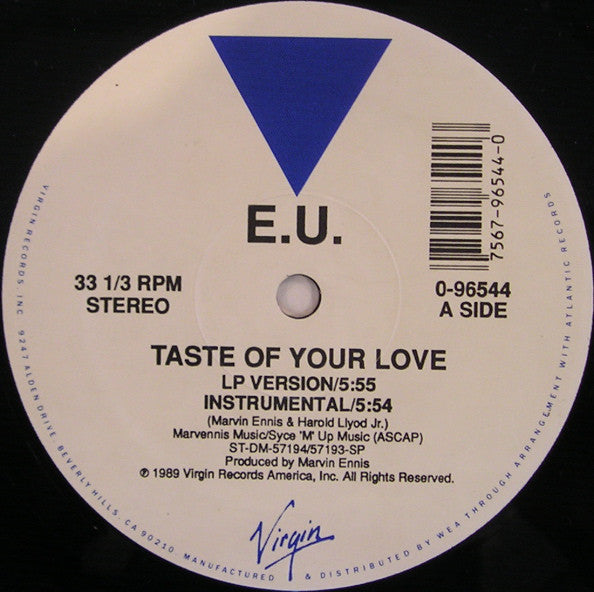 E.U. : Taste Of Your Love / Da Butt '89 (12")