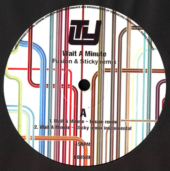 Ty : Wait A Minute (Fusion & Sticky Remix) (12")