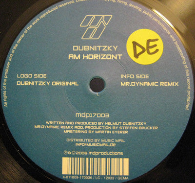 Helmut Dubnitzky : AM Horizont (12")