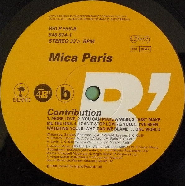 Mica Paris : Contribution (LP, Album)