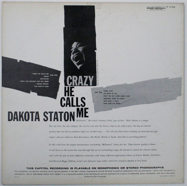 Dakota Staton : Crazy He Calls Me (LP, Album, Mono)