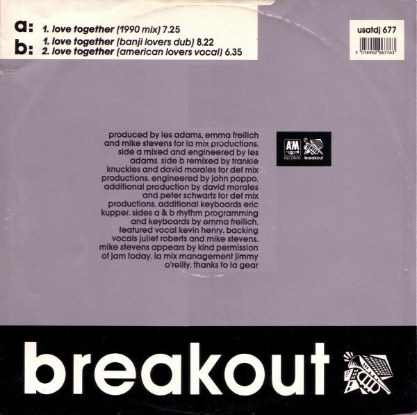 L.A. Mix Featuring Kevin Henry : Love Together (1990 Mix) (12", Promo)