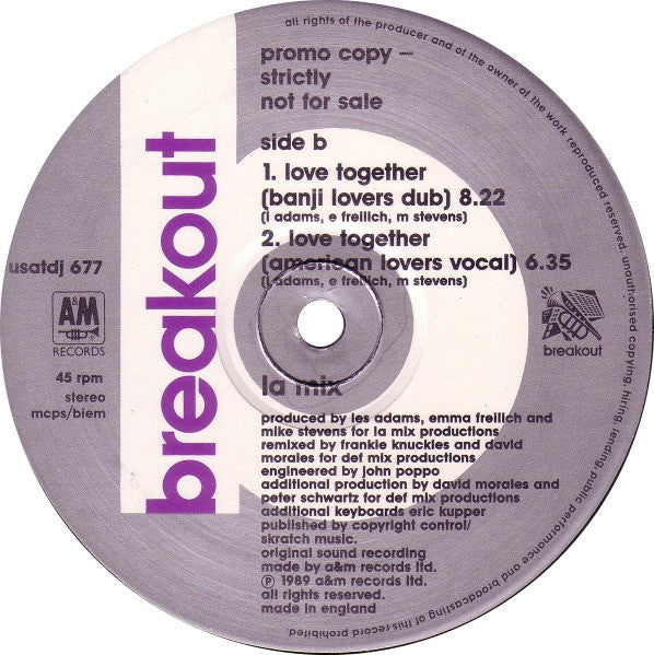 L.A. Mix Featuring Kevin Henry : Love Together (1990 Mix) (12", Promo)