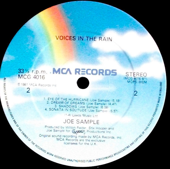 Joe Sample : Voices In The Rain (LP, Album, Gat)