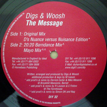 Digs & Woosh : The Message (12")