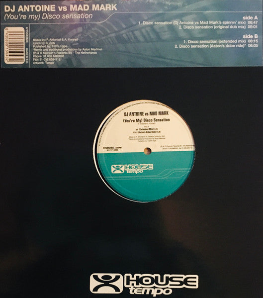DJ Antoine Vs. Mad Mark : (You're My) Disco Sensation (12")