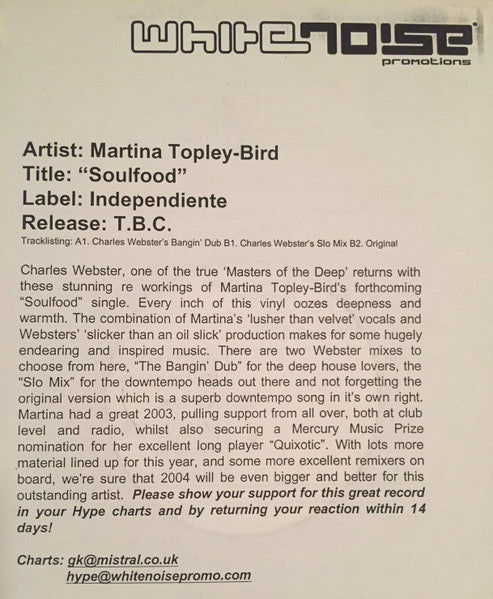 Martina Topley-Bird : Soul Food (12", Promo)