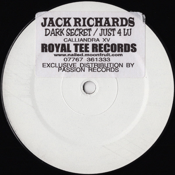 Jack Richards : Dark Secret / Just 4 Lu (12", W/Lbl, Sti)
