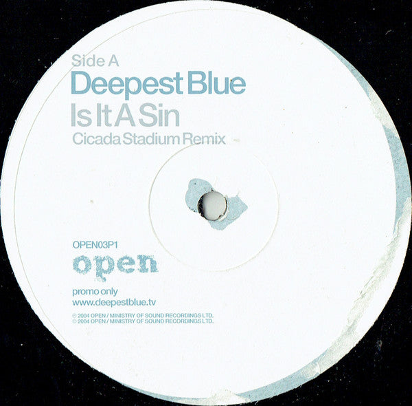 Deepest Blue : Is It A Sin (12", Single, Promo)