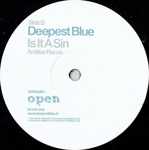 Deepest Blue : Is It A Sin (12", Single, Promo)