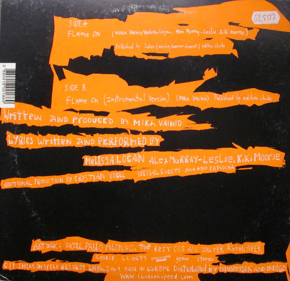Mika Vainio / Chicks On Speed : Flame On (10")