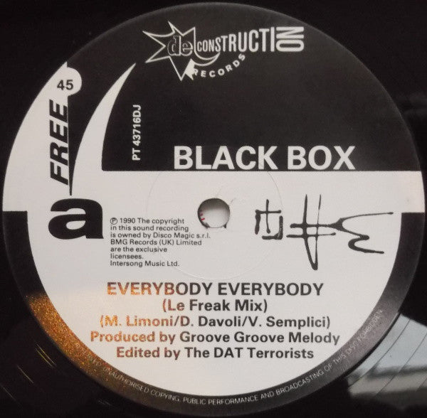 Black Box : Everybody Everybody (12", Promo)