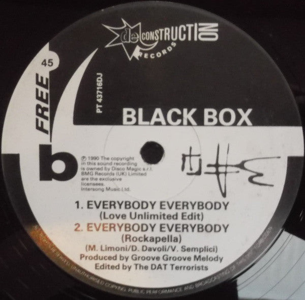 Black Box : Everybody Everybody (12", Promo)