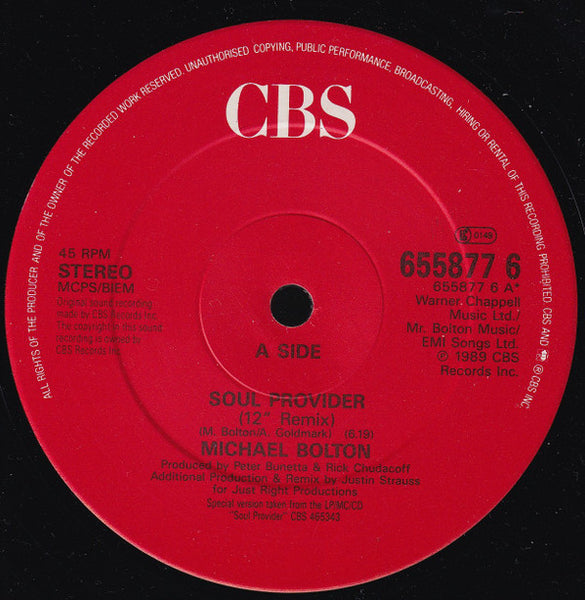 Michael Bolton : Soul Provider (12")