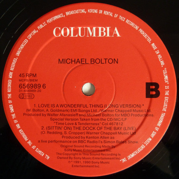 Michael Bolton : Time, Love And Tenderness (12")