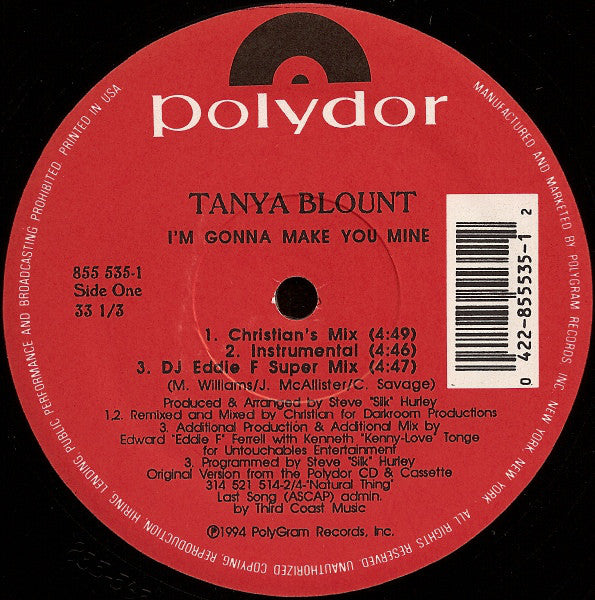 Tanya Blount : I'm Gonna Make You Mine (12")