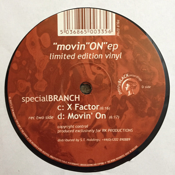 Special Branch : Movin On E.P. (2x12", EP, Ltd)