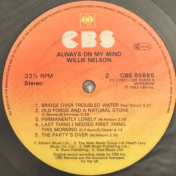 Willie Nelson : Always On My Mind (LP, Album)