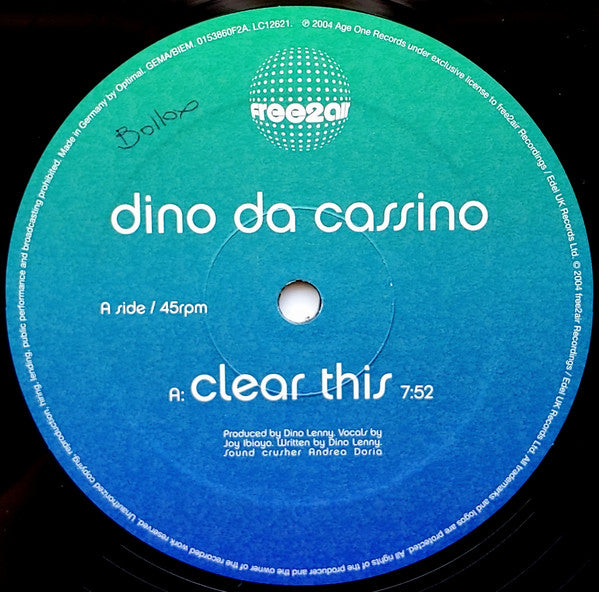 Dino Da Cassino : Clear This / Can You Clear This (12")
