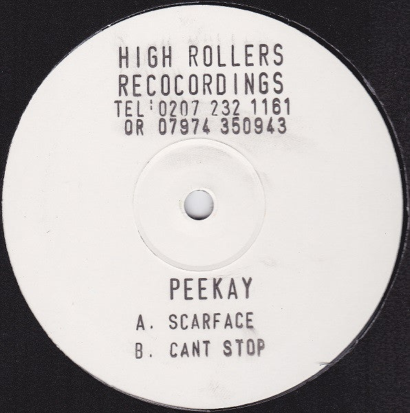 Peekay : Scarface / Cant Stop (12", W/Lbl, Sta)
