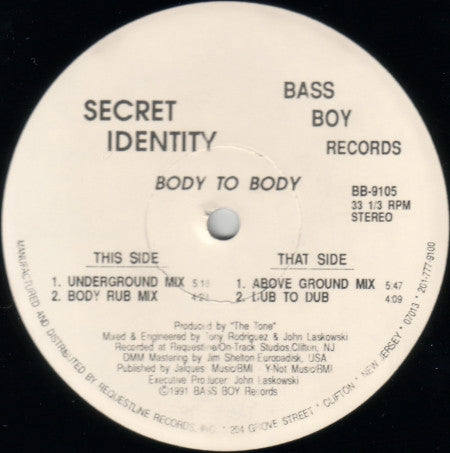 Secret Identity : Body To Body (12")