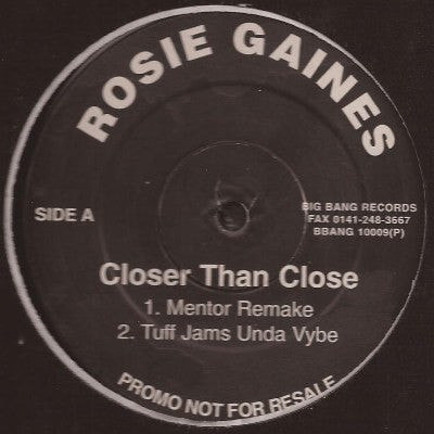 Rosie Gaines : Closer Than Close (2x12", Promo)