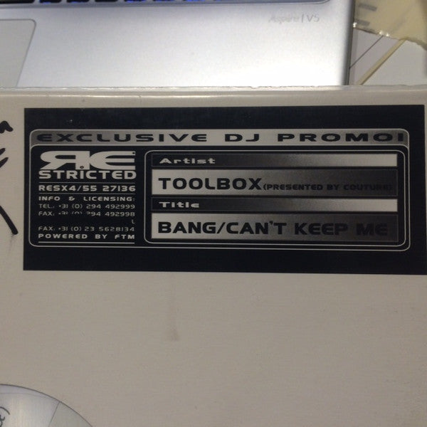 Toolbox (3) : Bang / Can't Keep Me (12", Promo, TP, W/Lbl)
