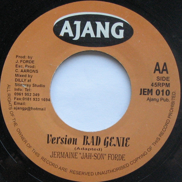 Sweetie Irie / Jermaine "Jah-Son" Forde : Thug Style / Version Bad Genie (7")
