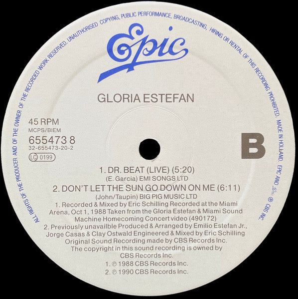 Gloria Estefan : Here We Are / Don't Let The Sun Go Down On Me (12", Single)