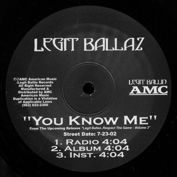 Legit Ballaz : Tattoo / You Know Me (12")